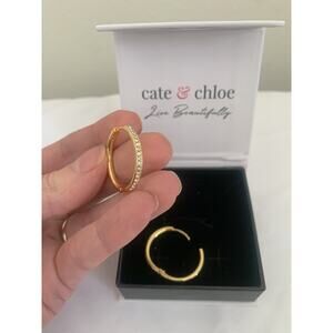 Cate & Chloe-Bianca-Hoop Earrings-Gold Plated-Swarovski Crystals